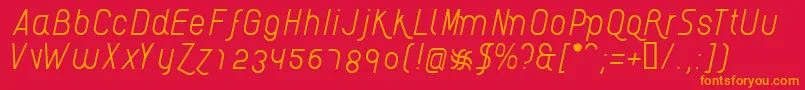 AikelsoLi-Schriftart – Orangefarbene Schriften auf rotem Hintergrund