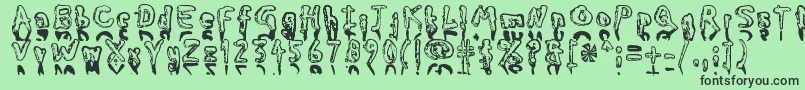 Fonte Myfont – fontes pretas em um fundo verde