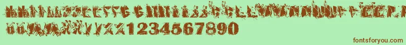 Abstract001 Font – Brown Fonts on Green Background