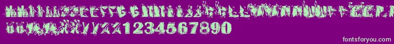 Abstract001 Font – Green Fonts on Purple Background