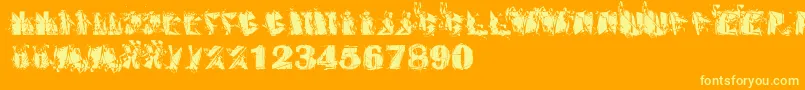 Abstract001 Font – Yellow Fonts on Orange Background