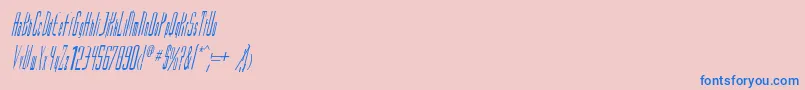 Police VascosskItalic – polices bleues sur fond rose