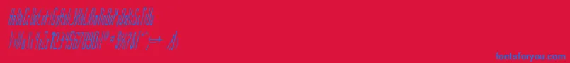 VascosskItalic Font – Blue Fonts on Red Background