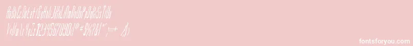 VascosskItalic-fontti – valkoiset fontit vaaleanpunaisella taustalla