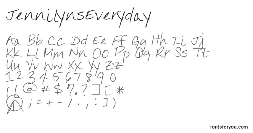 JennilynsEveryday Font – alphabet, numbers, special characters