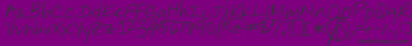 JennilynsEveryday-Schriftart – Schwarze Schriften auf violettem Hintergrund