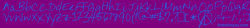 JennilynsEveryday Font – Blue Fonts on Purple Background