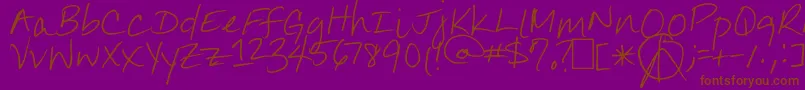 JennilynsEveryday-Schriftart – Braune Schriften auf violettem Hintergrund