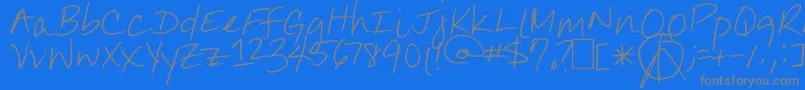 JennilynsEveryday-Schriftart – Graue Schriften auf blauem Hintergrund