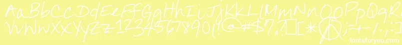 JennilynsEveryday Font – White Fonts on Yellow Background