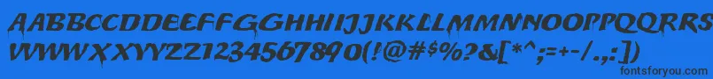 Шрифт ProtestSignMf – чёрные шрифты на синем фоне