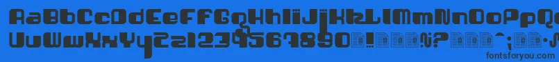 Shatner Font – Black Fonts on Blue Background