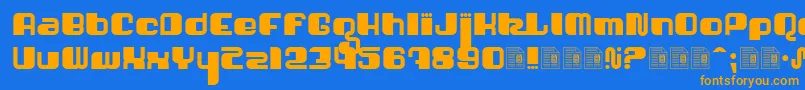 Shatner Font – Orange Fonts on Blue Background