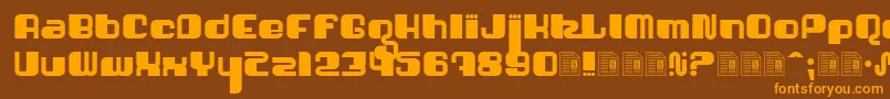 Shatner Font – Orange Fonts on Brown Background