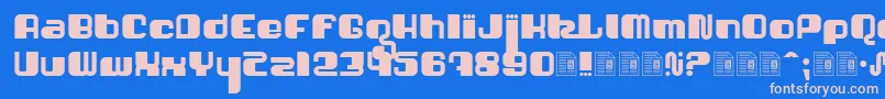 Shatner Font – Pink Fonts on Blue Background