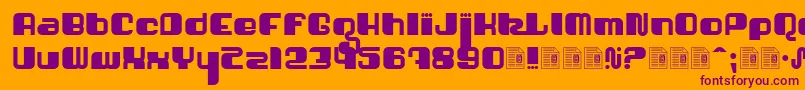 Shatner Font – Purple Fonts on Orange Background