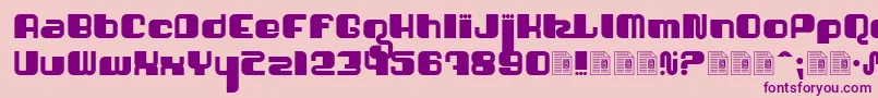 Weitere Informationen zur Shatner-Schriftart Shatner-Schriftart – Violette Schriften auf rosa Hintergrund