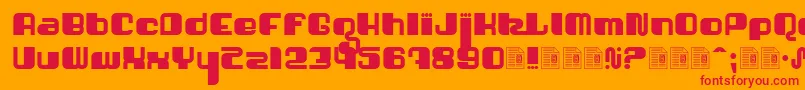 フォントShatner – オレンジの背景に赤い文字