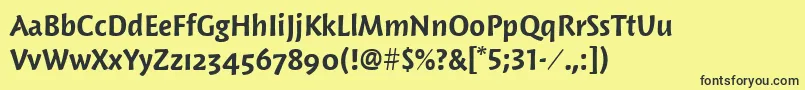 WoodlandltitcTtBold Font – Black Fonts on Yellow Background