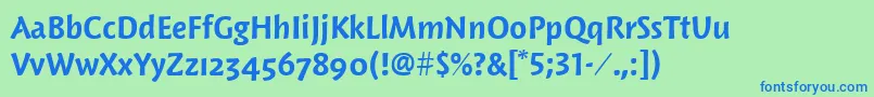 WoodlandltitcTtBold Font – Blue Fonts on Green Background