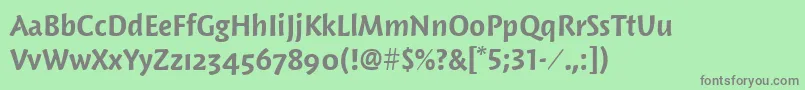 WoodlandltitcTtBold Font – Gray Fonts on Green Background