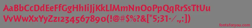 WoodlandltitcTtBold Font – Red Fonts on Gray Background