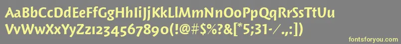WoodlandltitcTtBold Font – Yellow Fonts on Gray Background