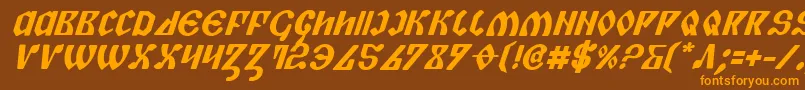 Piperbi Font – Orange Fonts on Brown Background