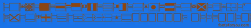 World Font – Brown Fonts on Blue Background
