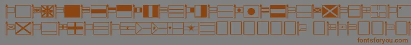 フォントWorld – 茶色の文字が灰色の背景にあります。
