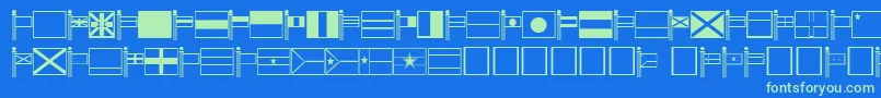 World Font – Green Fonts on Blue Background