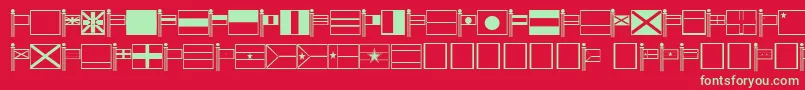 フォントWorld – 赤い背景に緑の文字