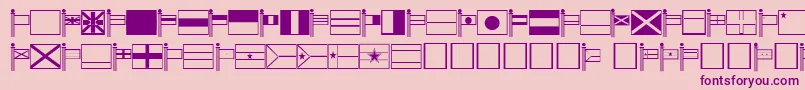 World Font – Purple Fonts on Pink Background