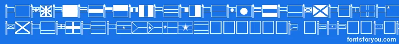 Fonte World – fontes brancas em um fundo azul