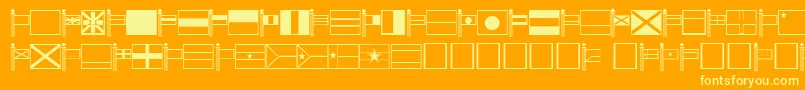 Fonte World – fontes amarelas em um fundo laranja