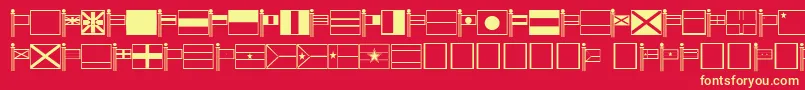 World Font – Yellow Fonts on Red Background