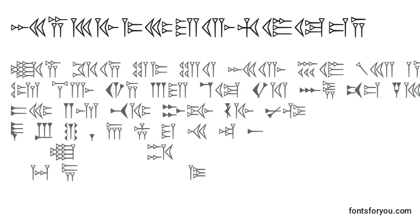 A fonte Easycuneiform – alfabeto, números, caracteres especiais