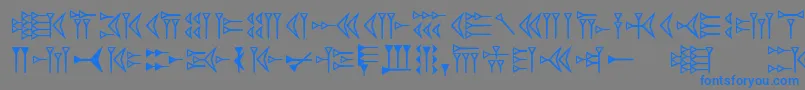 Easycuneiform Font – Blue Fonts on Gray Background