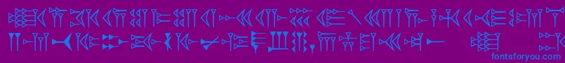 Easycuneiform Font – Blue Fonts on Purple Background