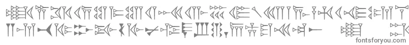 フォントEasycuneiform – 白い背景に灰色の文字