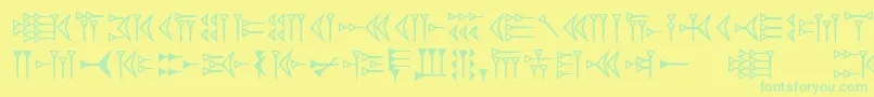 Lisätietoja Easycuneiform-fontista Easycuneiform-fontti – vihreät fontit keltaisella taustalla