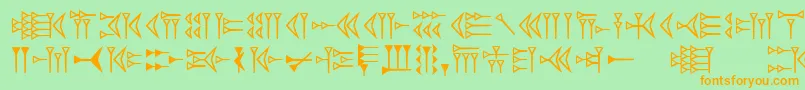 Easycuneiform Font – Orange Fonts on Green Background