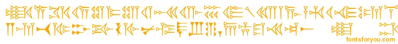 Easycuneiform-fontti – oranssit fontit valkoisella taustalla