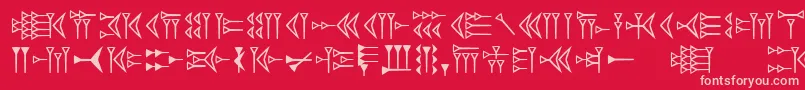 Easycuneiform Font – Pink Fonts on Red Background