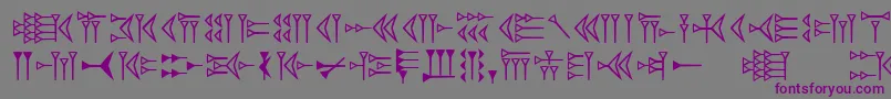 Easycuneiform Font – Purple Fonts on Gray Background