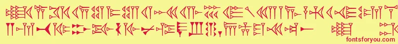 Easycuneiform-fontti – punaiset fontit keltaisella taustalla