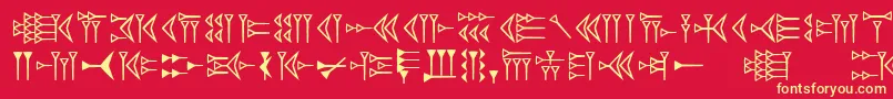 Easycuneiform Font – Yellow Fonts on Red Background