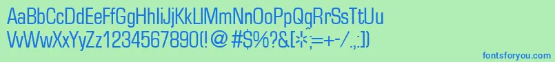 EurasiacondRegular Font – Blue Fonts on Green Background