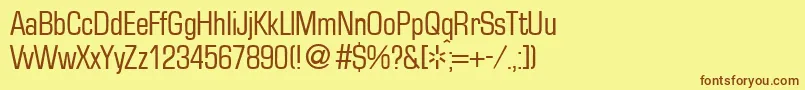 EurasiacondRegular Font – Brown Fonts on Yellow Background