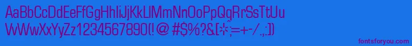 EurasiacondRegular Font – Purple Fonts on Blue Background